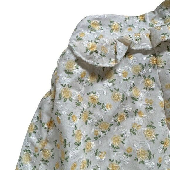 Mable Lexi Lace Up Yellow Floral Ruffle Cut Out Mini Dress Sz M - Picture 4 of 9